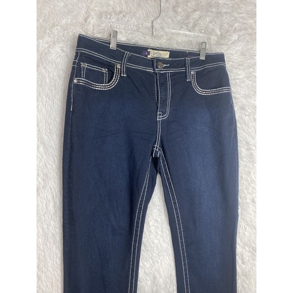 VGS  Women's Jeans Skinny Sz 12 Embroidered Medium/Dark - Picture 2 of 12